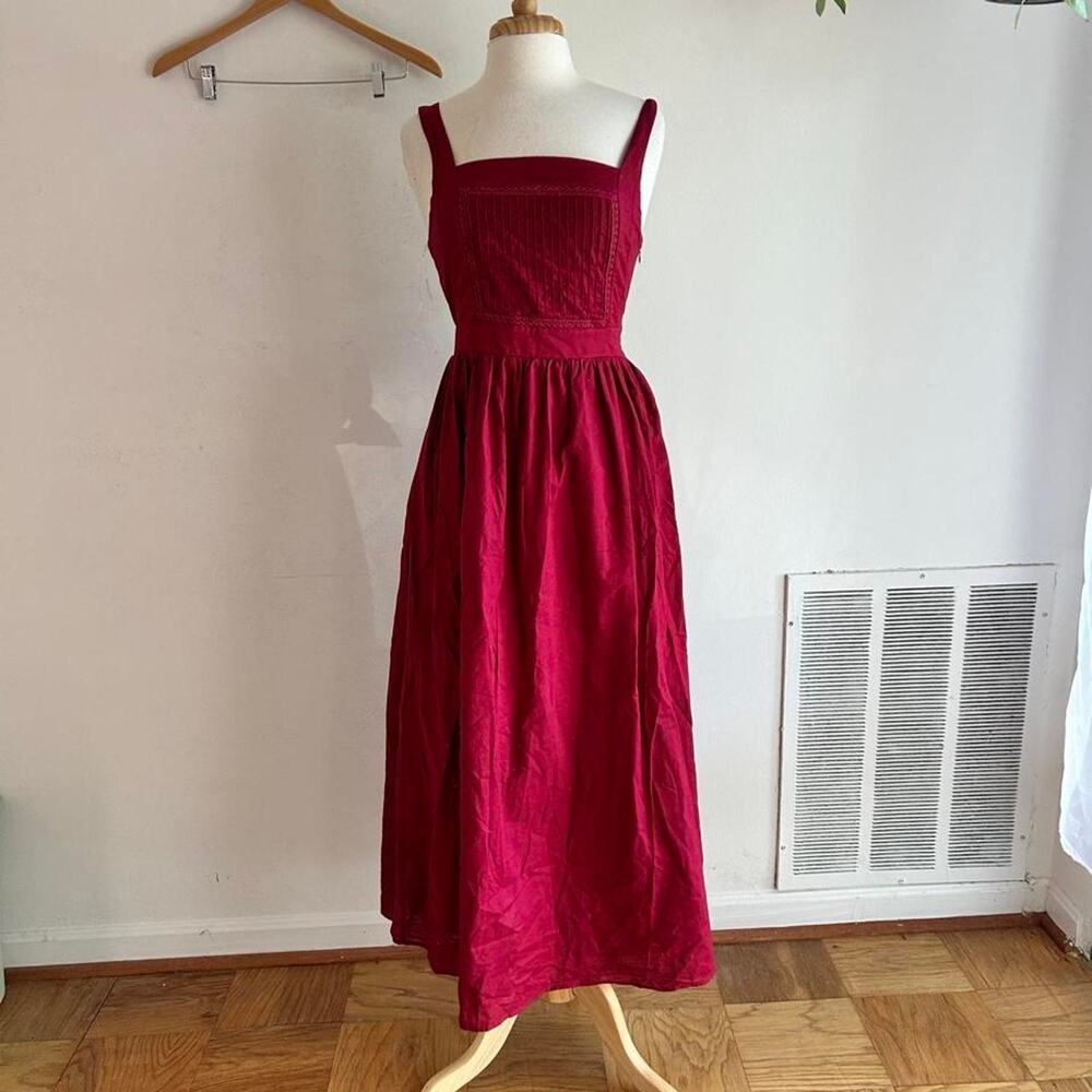 Nwot peppermayo red linen pinafore - Picture 2 of 7